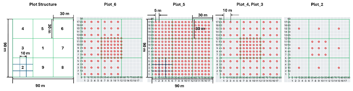 Plot structure and ALT sampling points