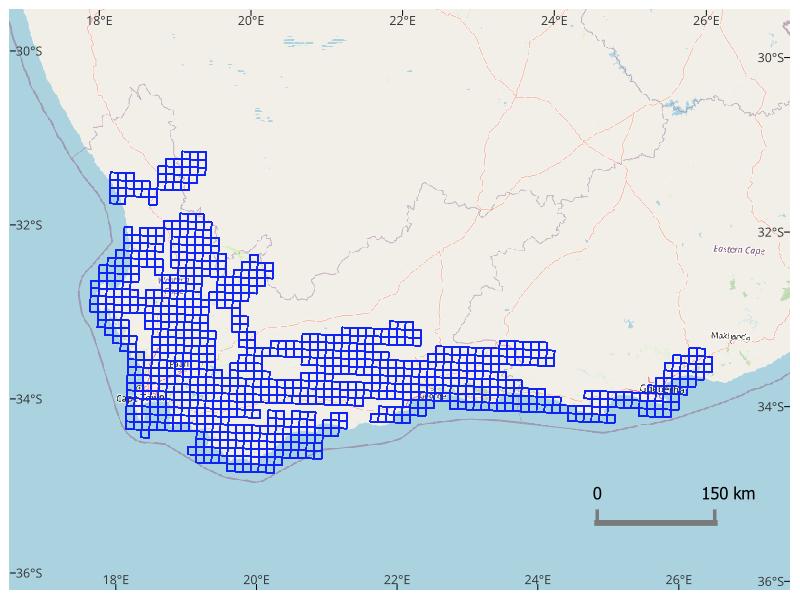 Grid map with mosaics