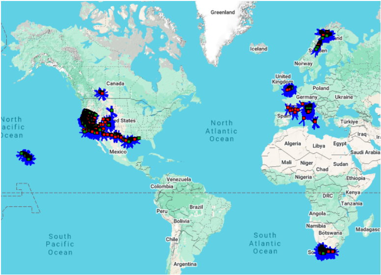 Map of HyTES flights