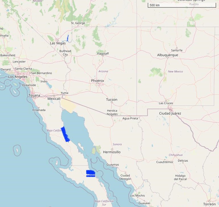 Flight tracks in this dataset