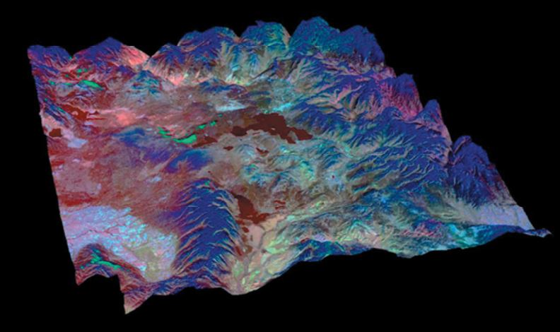 Depiction of MASTER data collected over Yellowstone National Park.