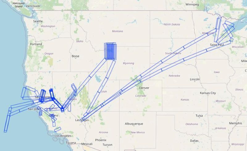 Flight tracks in this dataset.