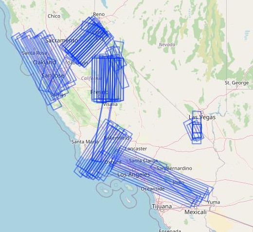 Flight tracks in this dataset.