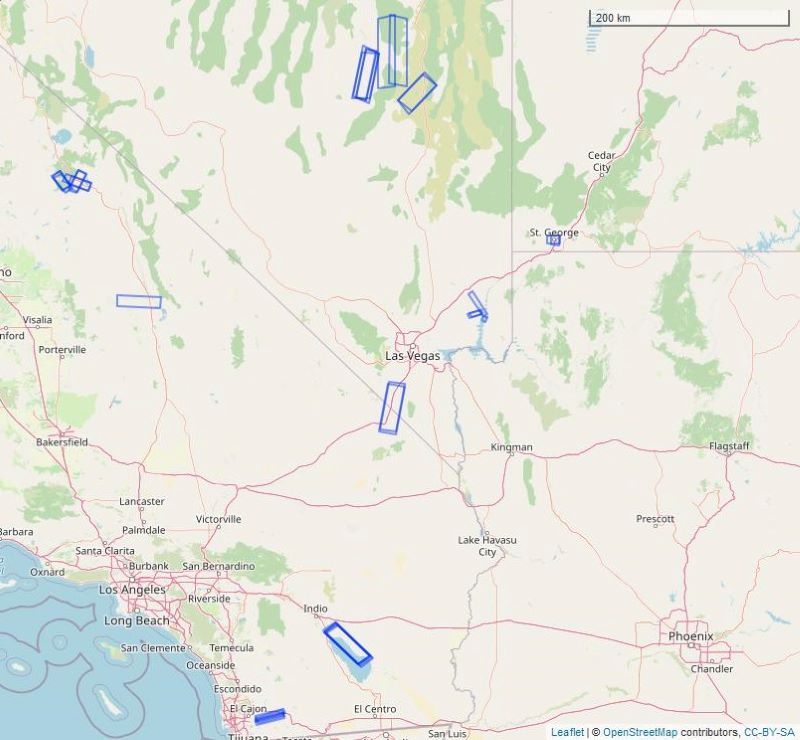 Flight tracks in this dataset