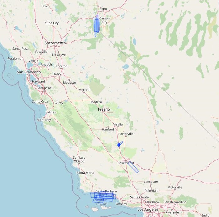 Flight tracks in this dataset.